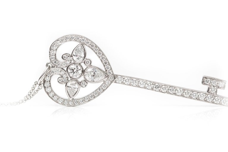 Tiffany Keys Pendant Diamond Platinum